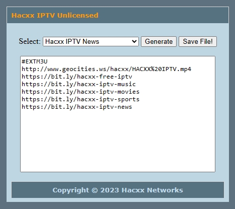 Hacxx IPTV Unlicensed 2 - TV nao licenciada