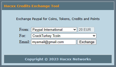 Hacxx Credits Exchange Tool 3